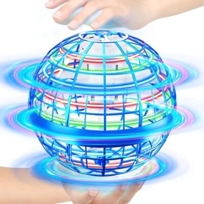 Flying Orb Ball Toy,Flying Ball Drone Hand Controlled, Flying Hover Ball Toys with LED Light, Cool Toys Birthday Gift, Cosmic Globe Boomerang Ball for Boys and Girls